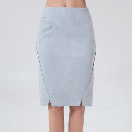 Suede rechte rok