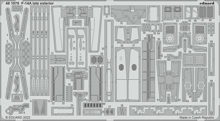 Eduard Modelbouwdecoratie - 481075 Exterior for F-14A late - Photo-etch