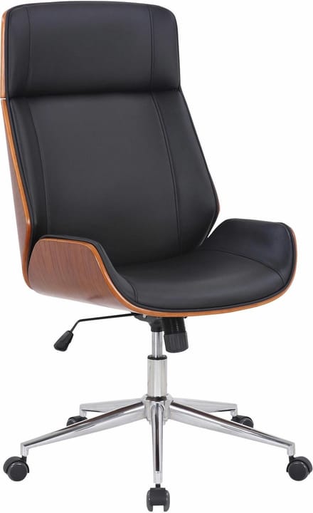 CLP Varel Bureaustoel - Ergonomisch - Voor volwassenen - Kunstleer - walnoot/zwart