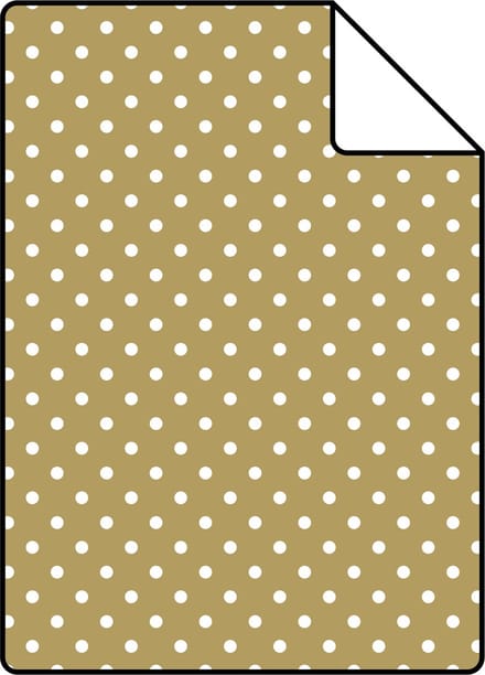 Proefstaal ESTAhome behang stippen glanzend goud en wit - 26.5 x 21 cm - 139114-S