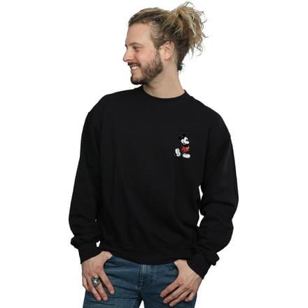 Disney Heren Mickey Mouse Kickin Retro Borst Sweatshirt (Zwart)