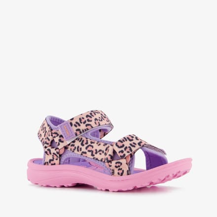 Braqeez meisjes sandalen met panterprint roze - Maat 29