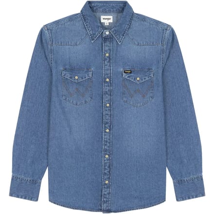 WRANGLER 27MW ICON MID STONE REGULAR DENIM SHIRT-HEREN