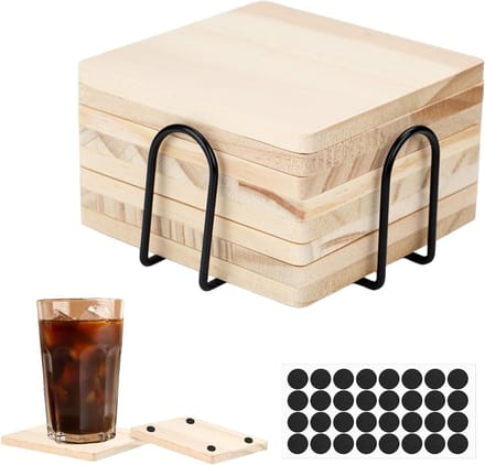 Set van 8 Houten Coasters voor DIY Projecten, Modelbouw, Tekeningen en Houtbewerking