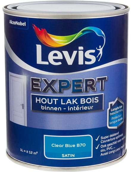 Levis - Expert Hout Lak Binnen Satin Mix - Clear Blue B70 - Mengverf - 1 L