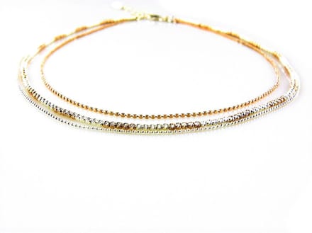 model Cira ketting in zilver en zilver roze verguld
