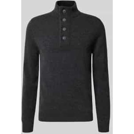 Barbour Trui Wol Patch Antraciet - Maat XXL - Heren - Quarter zip
