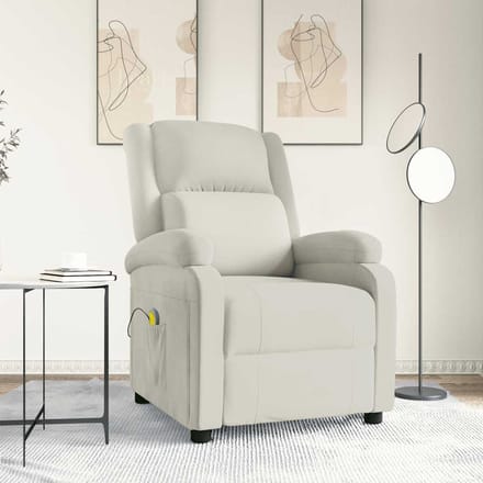 vidaXL - Massagestoel - fluweel - crèmekleurig