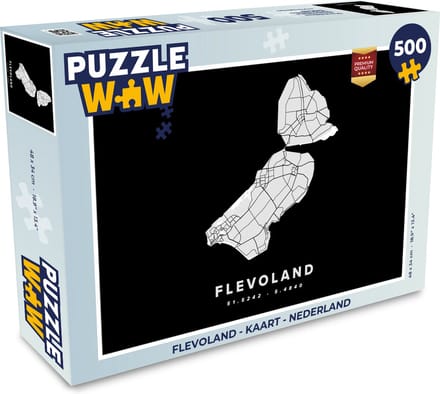 Puzzel Flevoland - Kaart - Nederland - Legpuzzel - Puzzel 500 stukjes