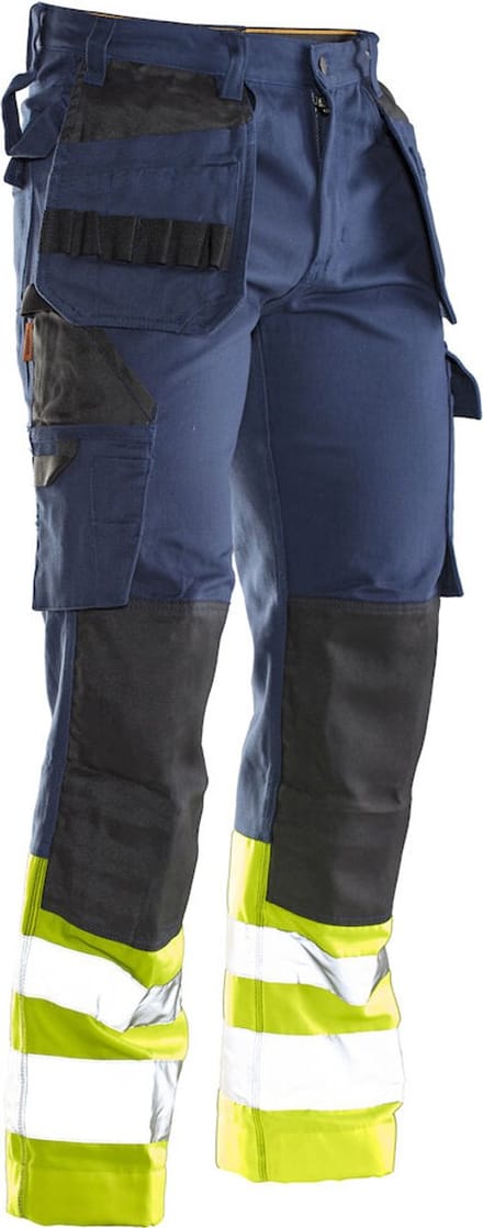 Jobman 2277 Hi-Vis Trousers HP 65227710 - Navy/Geel - C52