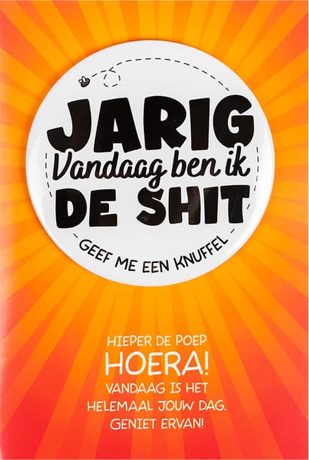Shit wat een superleuke button | Wenskaart | Vandaag ben ik de shit