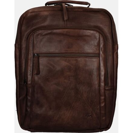 Bear Design Ties Leren Laptop Rugzak 15,4 inch - Bruin