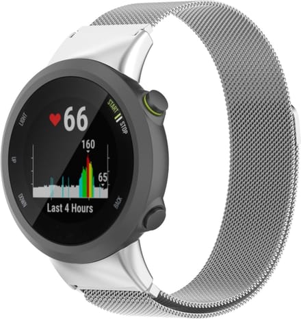 Milanees bandje - geschikt voor Garmin Forerunner 45 / 45S - zilver