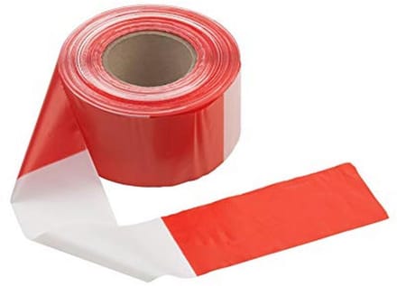 Afsluitband 250 m x 80 mm - rood/wit - bedrukt aan beide zijden - uv-bestendig en scheurvast
