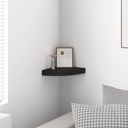 vidaXL - Hoekschap - zwevend - 25x25x3,8 - cm - MDF - zwart