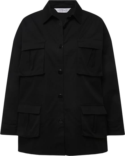 Studio Untold - Dames - Overhemdjasje oversized utility-stijl overhemdkraag - Zwart - Maat M