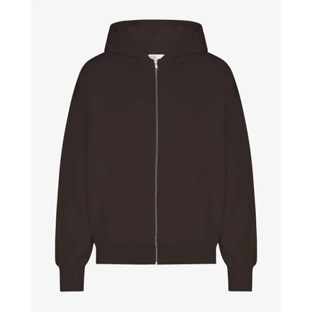 Oversized hoodie met volledige rits Colorful Standard Organic Coffee Brown