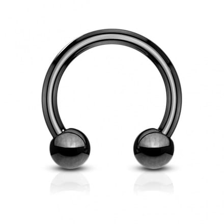 Horseshoe rond extern 4x14x8 mm - zwart - LMPiercings