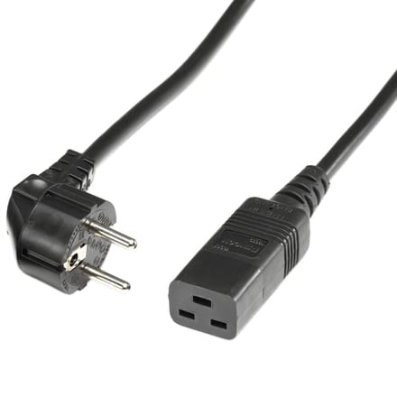 BACHMANN Geaarde stroomkabel - IEC320-C19 16A/250V, 3m, zwart, 3 m