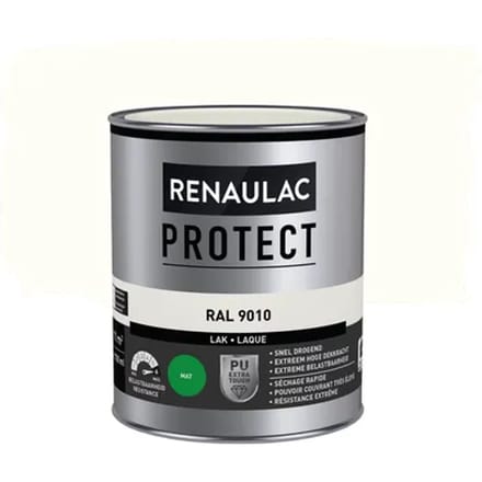 Renaulac Houtlak Protect - Mat - Zuiver Wit Ral 9010 - 750ml
