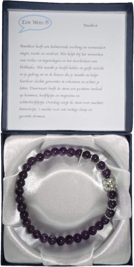 Halfedelstenen Armband in Geschenkdoos Amethist