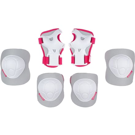 Nijdam Skate Beschermset Kinderen - White Out - Wit/Fuchsia - S