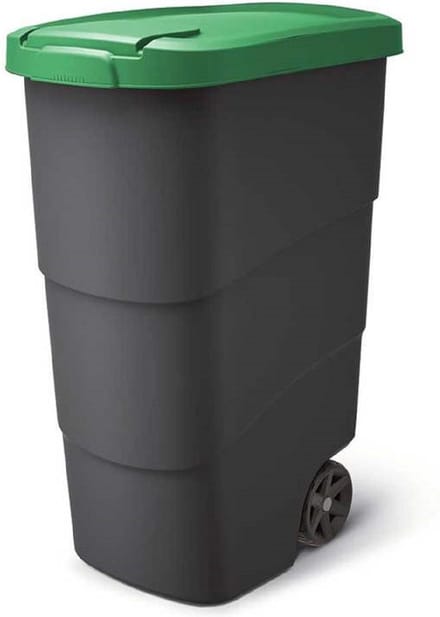 Keden Afvalcontainer/rolemmer Basic - groen - 90 liter - 58 x 39 x 78 cm - huis/tuin afval scheiden
