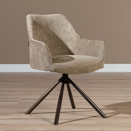 Bronx71® Eetkamerstoel Kay draaibaar taupe - stoel