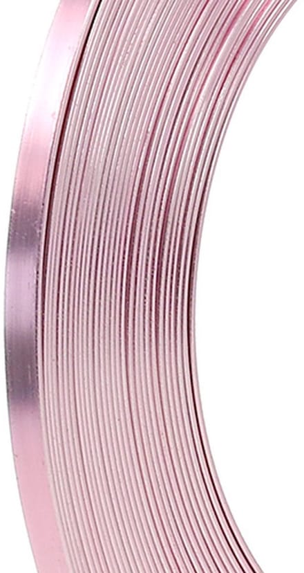 Aluminium plat draad, roze, 5mm, 10m, bloemstukken, knutseldraad