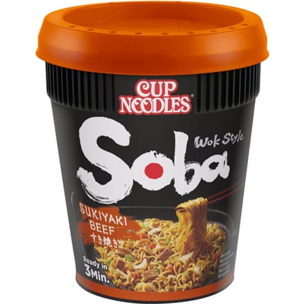 Noodles Nissin Soba sukiyaki beef cup