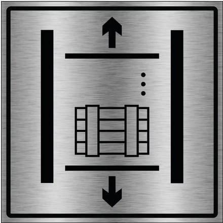 Goederenlift bord - gecoat brushed aluminium | 30 x 30 cm