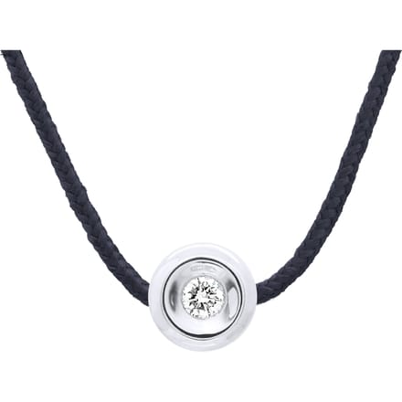 Ketting set Clos Diamond 0,05 Cts Black Nylon 925