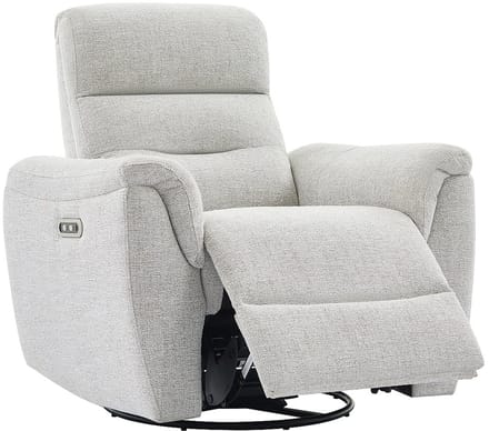 Vente-unique Elektrische relaxfauteuil in lichtgrijze gestructureerde stof - BREVIO