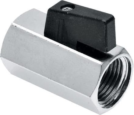 Bonfix Minikogelkraan met zwarte knop binnendraad 1/4inch x 1/4inch