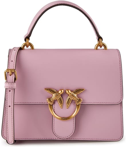 PINKO handtas schoudertas Love One Top Handle Mini Light Light Pink + Antique Gold roze