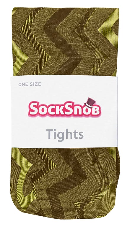 Sock Snob Dames80 denier ondoorzichtig patroon panty's - Geel Weven