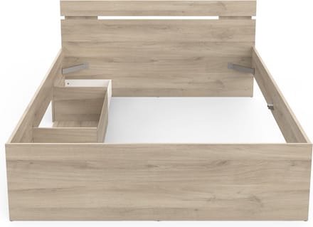 Bed Michigan 140 × 200 cm – eik – met 2 lades en open vak