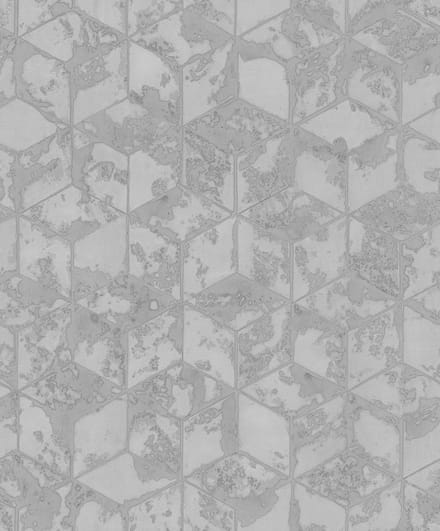 Reflets dessin grijs vierkantjes (vliesbehang, grijs)
