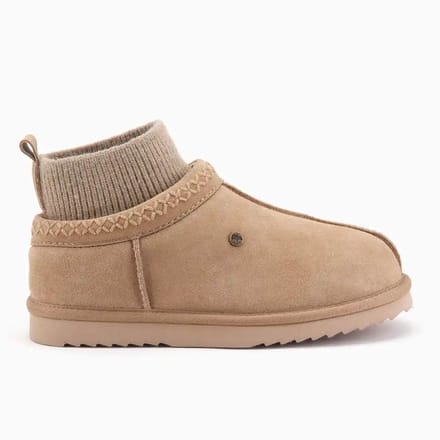 Warmbat Zanthus Pantoffel - Dames wollen pantoffel - Stone