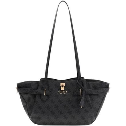GUESS schoudertas Yesba Girlfriend Shoulder Satchel Bag Coal Logo donkergrijs