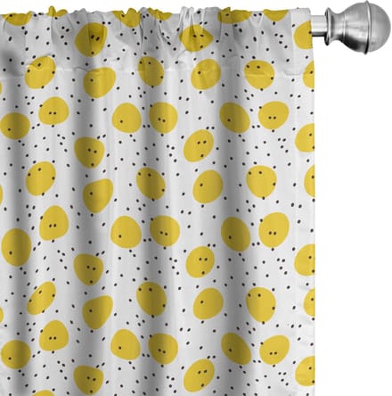 ABAKUHAUS Gordijnset – Marigold & Zwart – 2x75x175 cm – Mikrofaser, Halfdonker