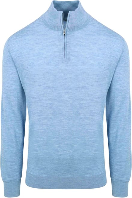 King Essentials The Michael Half Zip Pull Merino Lichtblauw - Maat XXL - Heren - Pullovers