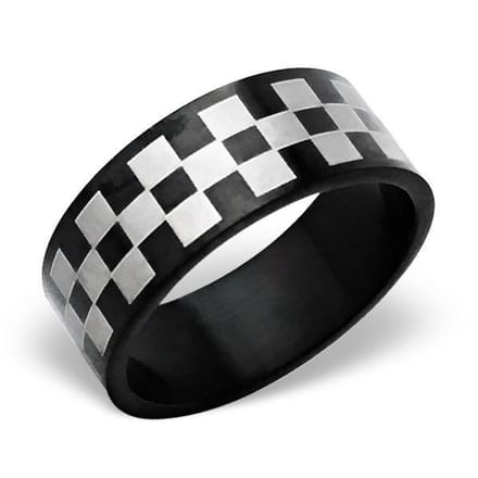 Amanto Ring Ayaan - 316L Staal - Geblokt - 8mm - Maat 66-21mm