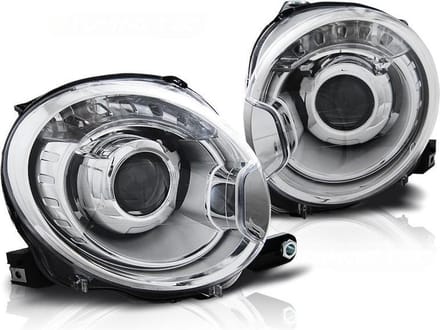 Koplampen FIAT 500 07-15 PROJEKTOR CHROOM