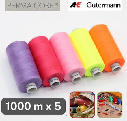 Gütermann Perma Core Naaigaren – 5 × 1000 m – Polyestergaren – Felle Mix