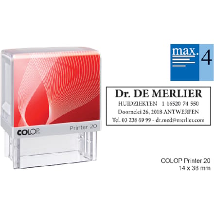 Tekststempel Colop Printer 20 personaliseerbaar 4regels 38x14mm