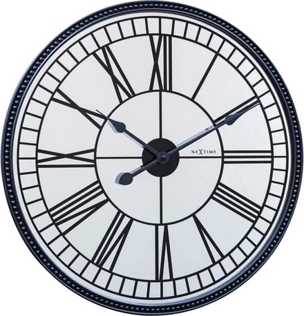 NeXtime Cleopatra Mirror – Stille Wandklok – 56 cm – Spiegel – Zwart