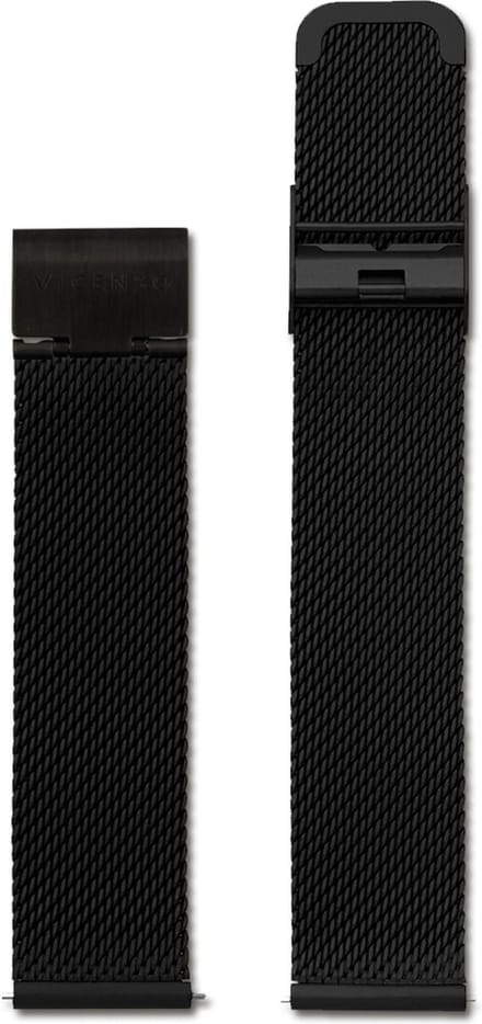 VICENSO STALEN HORLOGEBAND VIS011 ZWART/ZWART 20 MM