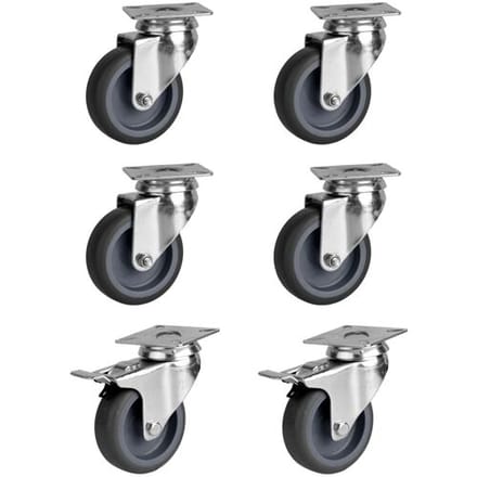 GGM Gastro (6 stuks) Rollenset voor koel- en vrieskasten - geschikt voor BGKF, GTF, KTF, KTGFF, KUF & ZTSF zilver