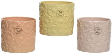 Decoris bloempot keramiek kleurrijk rond Ø12.8x13.1cm binnen.